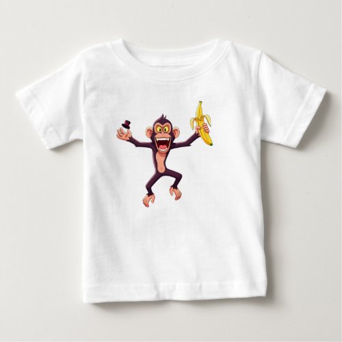 Monkey Holding a Banana  Baby T-Shirt