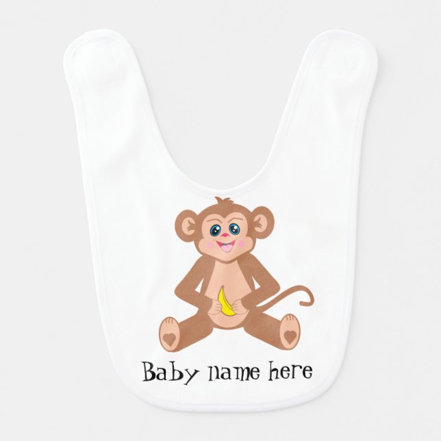 Monkey holding a banana Bib (Front)