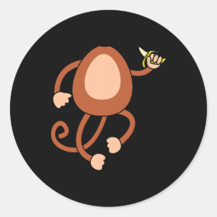 Monkey Holding Nana Costume Fun Easy Halloween Gif Classic Round Sticker