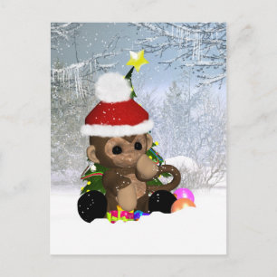 Monkey Holiday Postcard - Cute Monkey Postcard