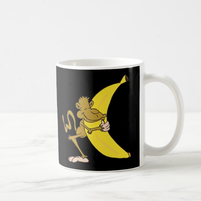 monkey hugging banana coffee mug (Right)
