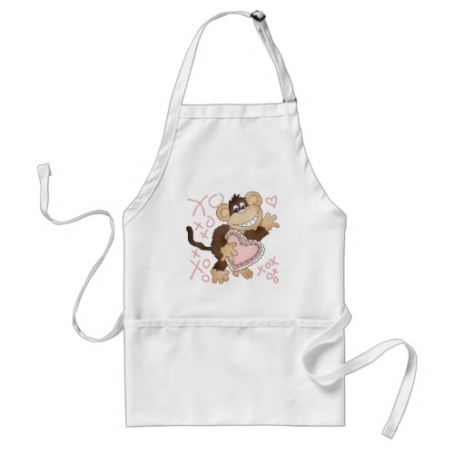 Monkey Hugs and Kisses Tshirts and Gifts Adult Apron