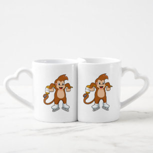 Monkey Ice hockey Ice hockey stick Coffee Mug Set