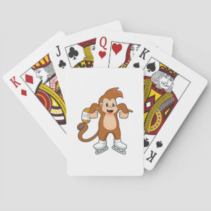 Monkey Ice hockey Ice hockey stick Poker Cards