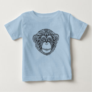 Monkey Illustartion Doodle Baby T-Shirt