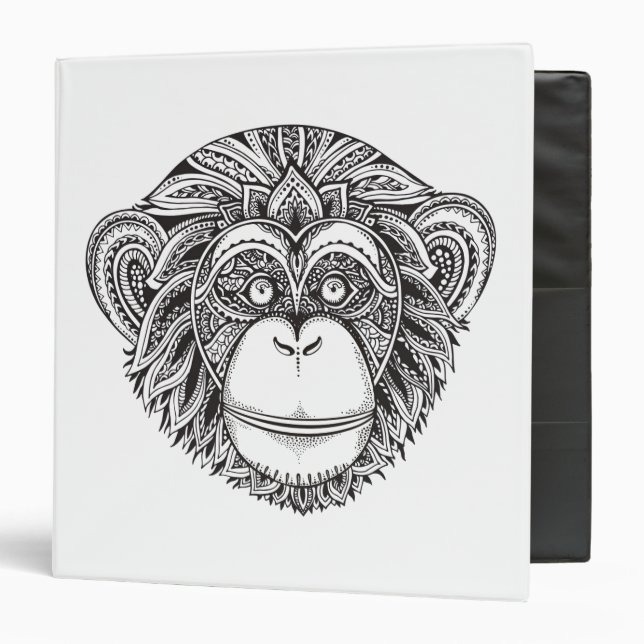 Monkey Illustartion Doodle Binder (Front/Inside)