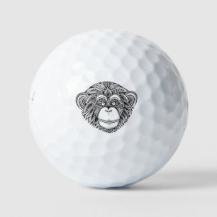 Monkey Illustartion Doodle Golf Balls