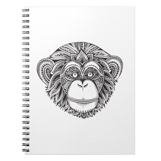 Monkey Illustartion Doodle Notebook (Front)