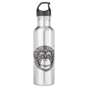 Monkey Illustartion Doodle Stainless Steel Water Bottle