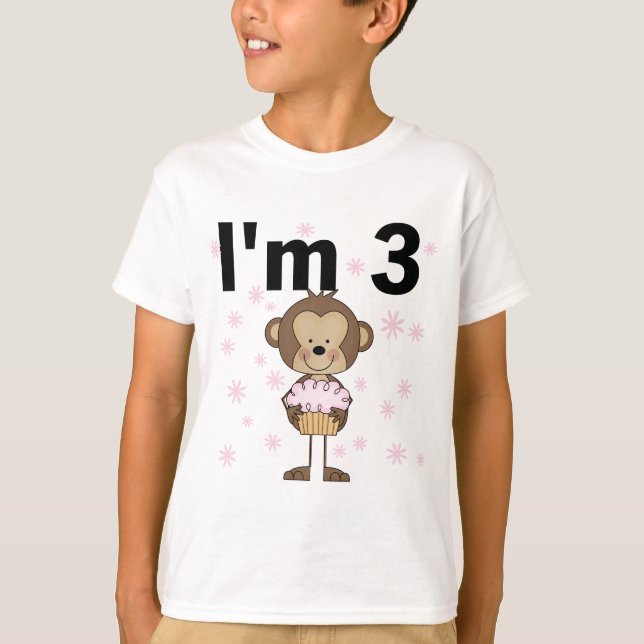 Monkey I'm 3 Birthday Tshirts and Gifts (Front)