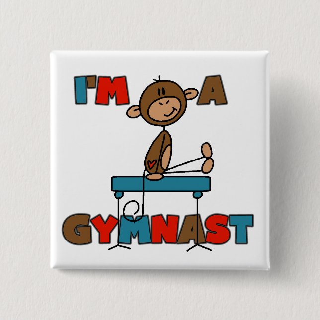 Monkey I'm a Gymnast Button (Front)