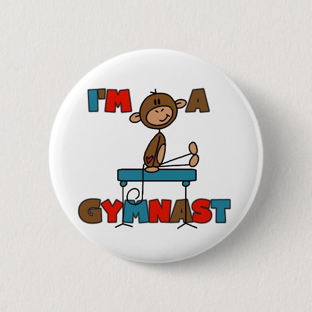 Monkey I'm a Gymnast Button (Front)