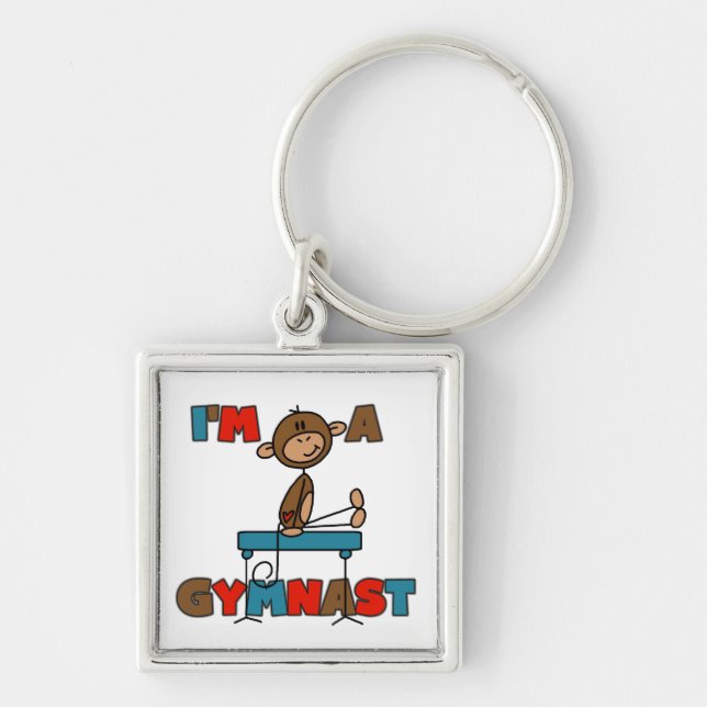 Monkey I'm a Gymnast Keychain (Front)