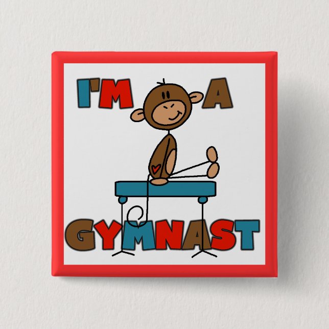 Monkey I'm a Gymnast Pinback Button (Front)