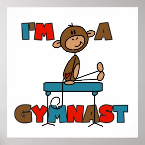 Monkey Im a Gymnast Poster