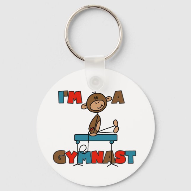 Monkey I'm a Gymnast T-shirts and Gifts Keychain (Front)