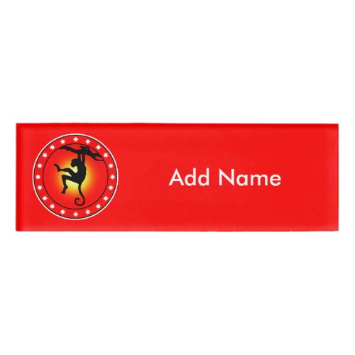 Monkey in a Tree Name Tag