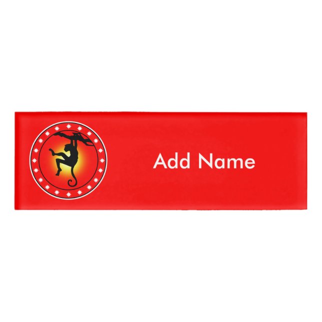 Monkey in a Tree Name Tag (Front)