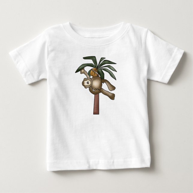 Monkey in Banana Tree Baby T-Shirt (Front)