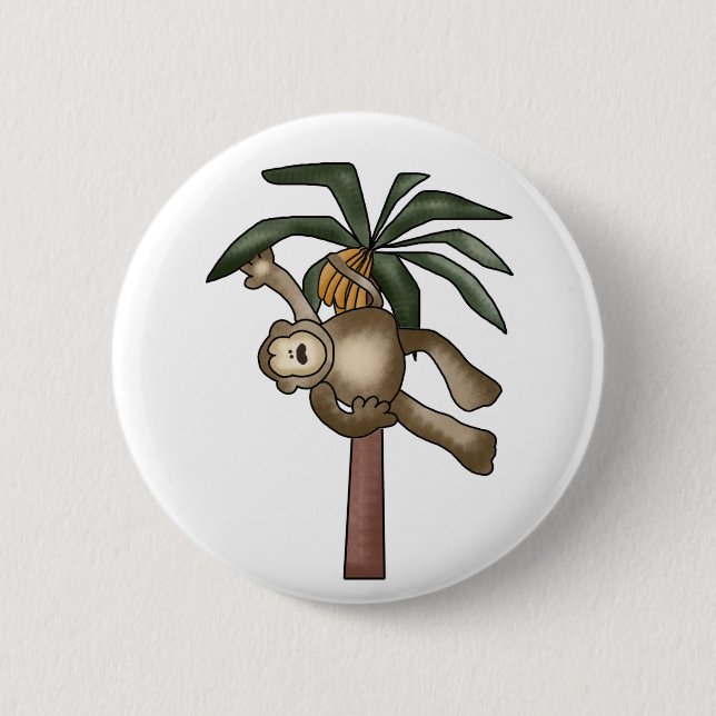 Monkey in Banana Tree Button (Front)