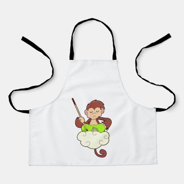 Monkey in Cross legged on Clouds Apron (Front)