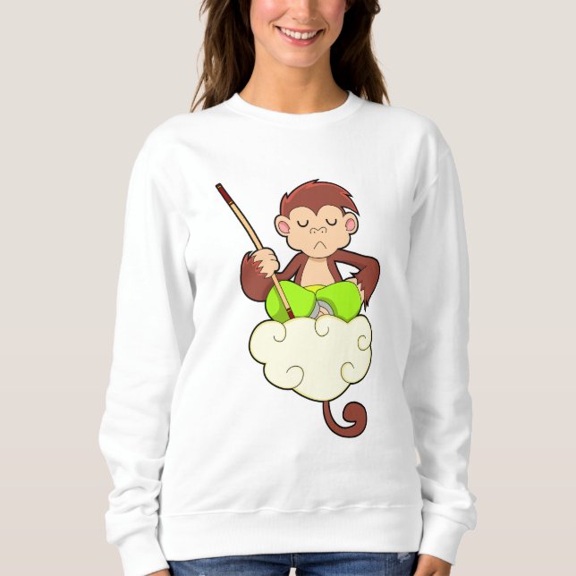 Monkey in Cross legged on Clouds Sweatshirt (Front)