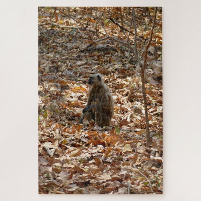 Monkey in Dry Season Jigsaw Puzzle (Vertical)