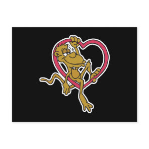 monkey in heart postcard
