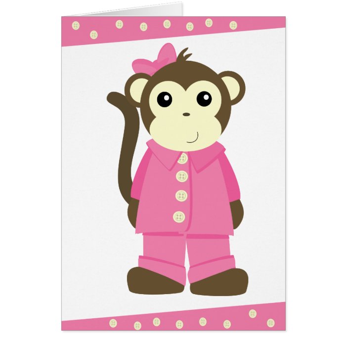 Monkey in Pajamas Greeting Card