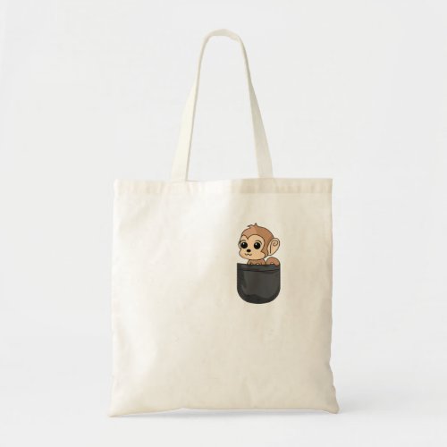 Monkey In Pocket Animal Loverpng Tote Bag