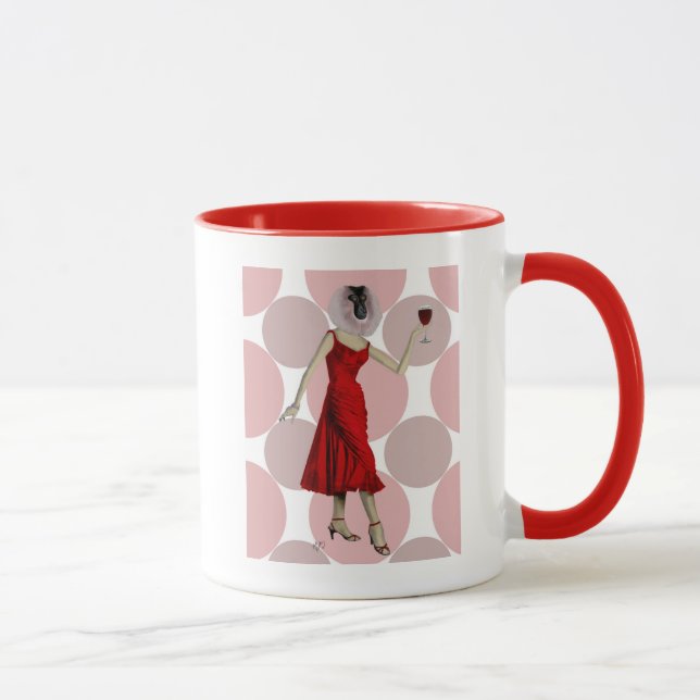 Monkey in Red Dress with wine Mug (Right)