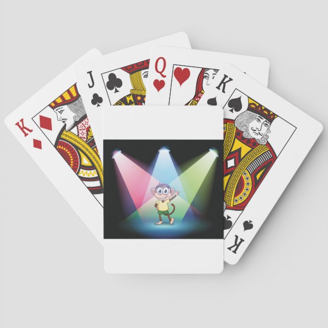 Monkey In Spotlights Playing Cards (Back)