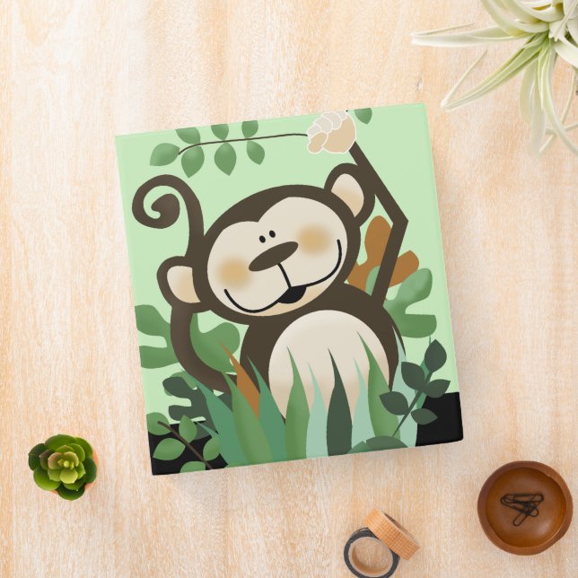 Monkey in the Jungle Adorable Cute 3 Ring Binder (In Situ)