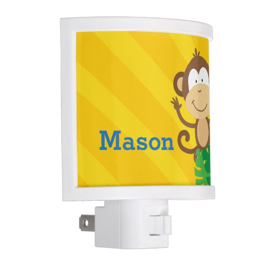Monkey in the Jungle Personalized Night Light (Right)