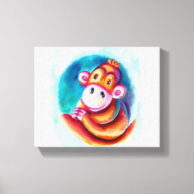 Monkey In The Space Canvas Print (Front)