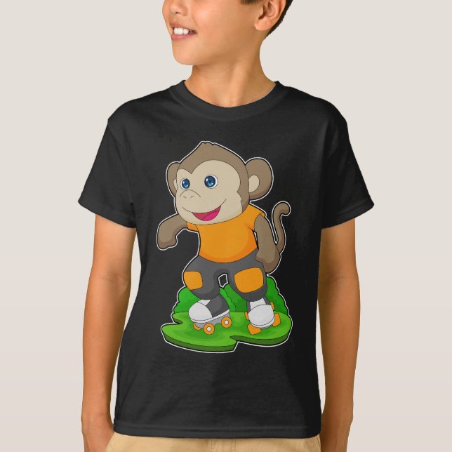 Monkey Inline skating Roller skates T-Shirt (Front)