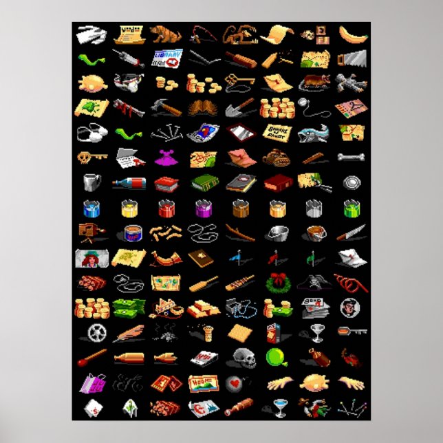 Monkey Island 2 Items Poster (Front)