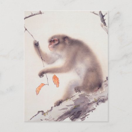 Monkey Japanese Painting Chinese Zodiac Birthday P Holiday Postcard
