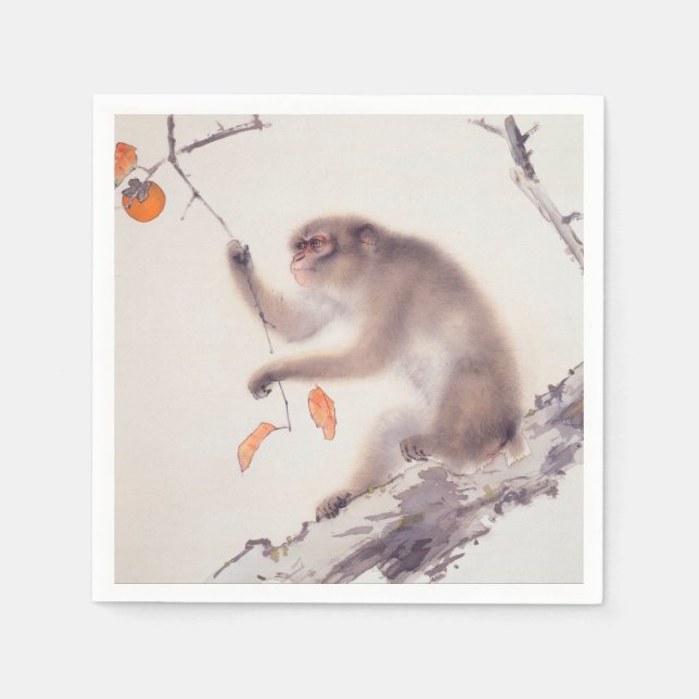 Monkey Japanese Painting Chinese Zodiac Paper N Paper Napkins (Front)