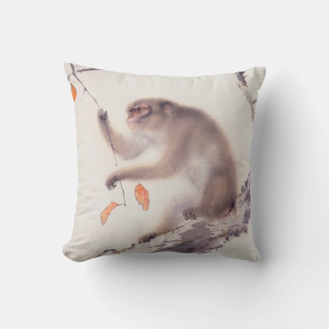 Monkey Japanese Painting Chinese Zodiac Pillow (Front)