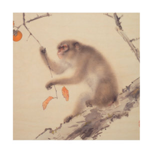 Monkey Japanese Painting Chinese Zodiac Wood print