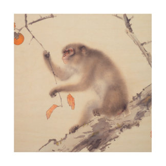 Monkey Japanese Painting Chinese Zodiac Wood print