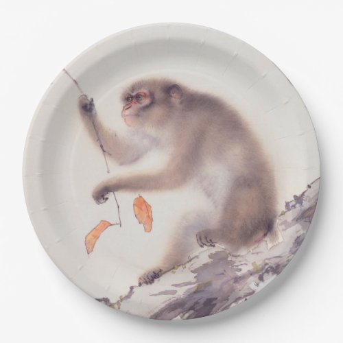 Monkey Japanese Painting _ Year of the Monkey 2016 Paper Plates