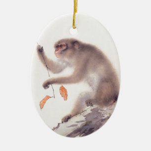 Monkey Japanese Painting - Year of the Monkey Ceramic Ornament