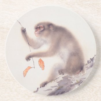Monkey Japanese Painting - Year Of The Monkey Drink Coaster by 2016_Year_of_Monkey at Zazzle