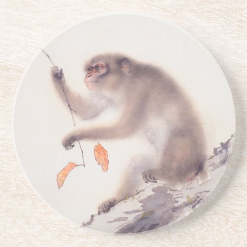 Monkey Japanese Painting _ Year of the Monkey Drink Coaster