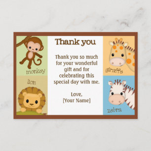 Monkey Jungle Baby Shower Thank You BOY MJS #150
