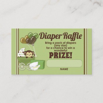 Monkey Jungle Diaper Raffle Tickets 100pk Enclosure Card by MonkeyHutDesigns at Zazzle