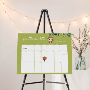 Monkey Jungle Guess the Due Date Baby Shower Foam Board