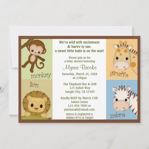 Monkey Jungle MONKEY Baby Shower invitation MJS